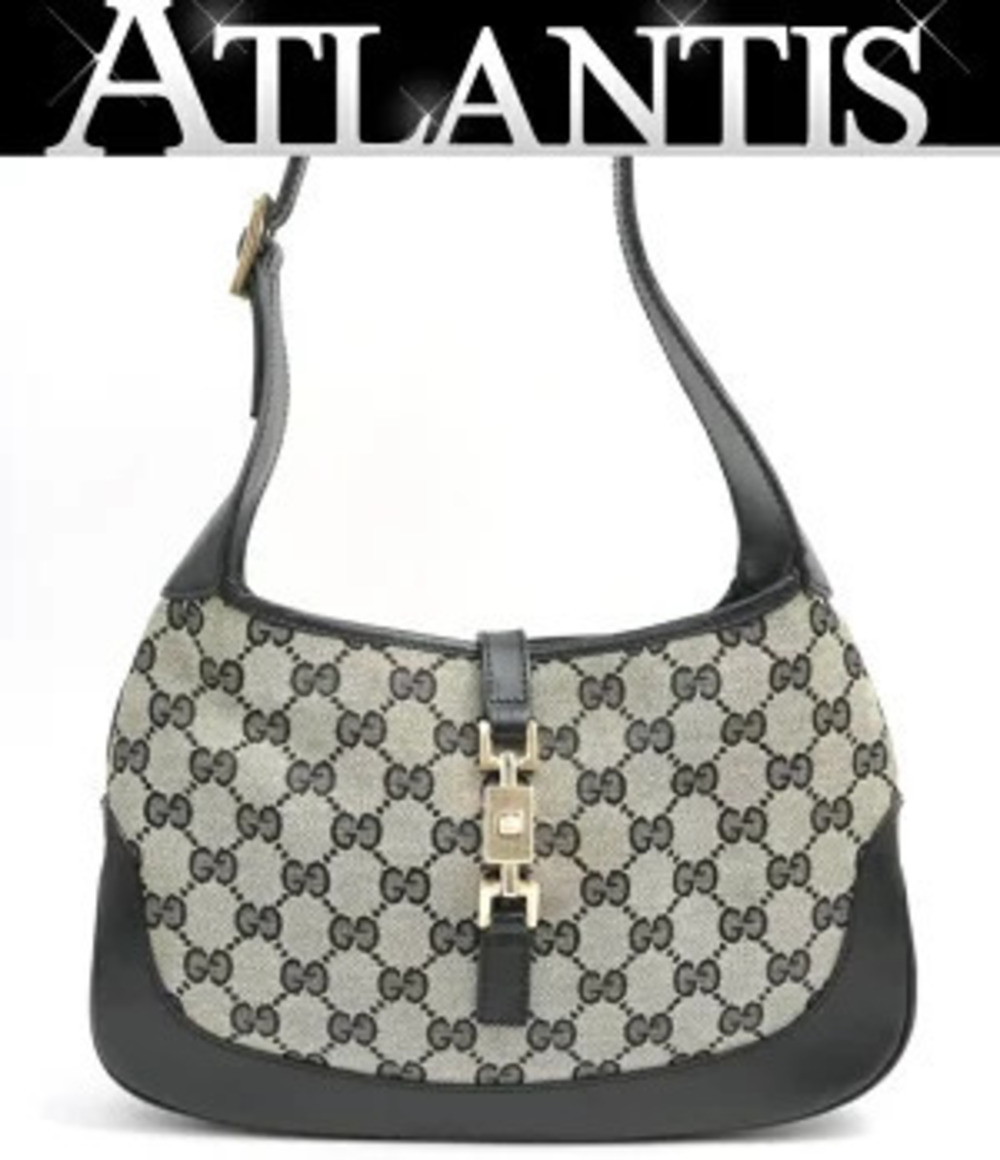 Gucci Jackie Shoulder Bag GG Black x Gray